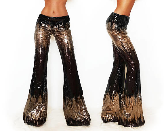 Black and Gold Sequin Bell Bottom Pants | Black and Gold Seq… | Flickr