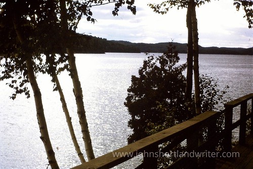 draglake ontario canada trees birch verandah handrail view outdoors haliburton highlands dysart greatlakes