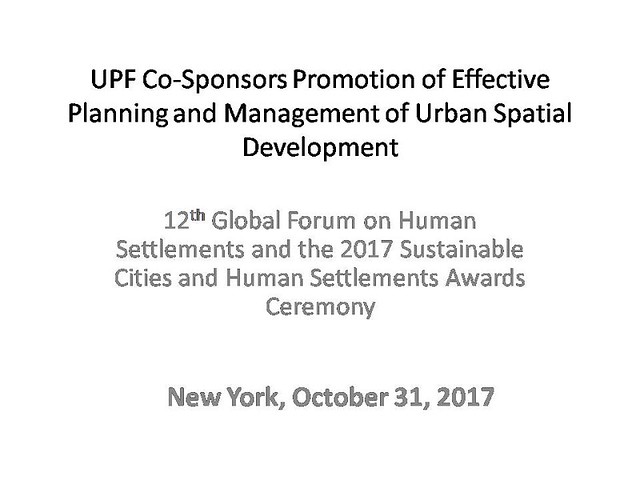 United States-2017-10-31-UPF Co-Sponsors Global Forum on Settlements