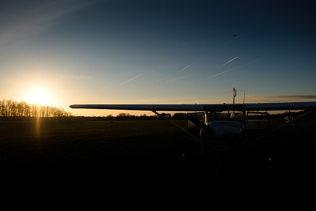 Cessna 150 sunset