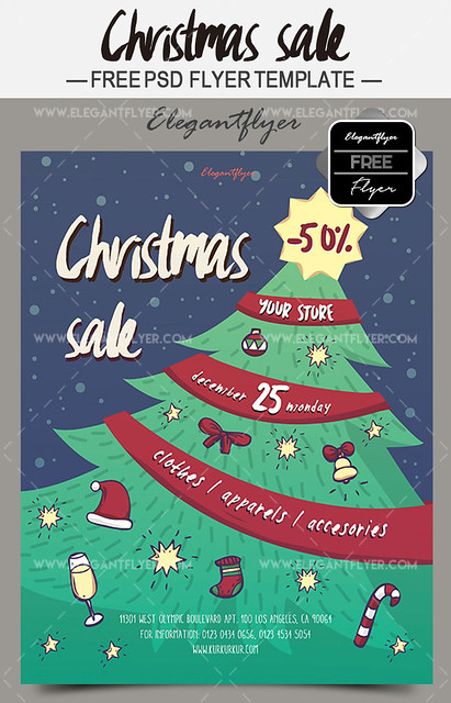 Christmas Sale – Free Flyer PSD Template + Facebook Cover