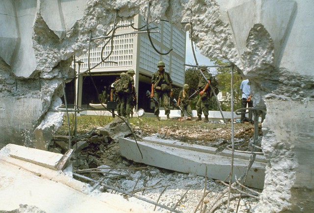 Aftermath of attack on U.S. Embassy in Saigon, Vietnam. 1968