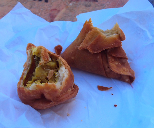 I think these are Punjabi samosas; I ate quite a few in Oman and UAE; that's even how I was able to spend my last 10 AED at the Dubai airport by bryandkeith on flickr