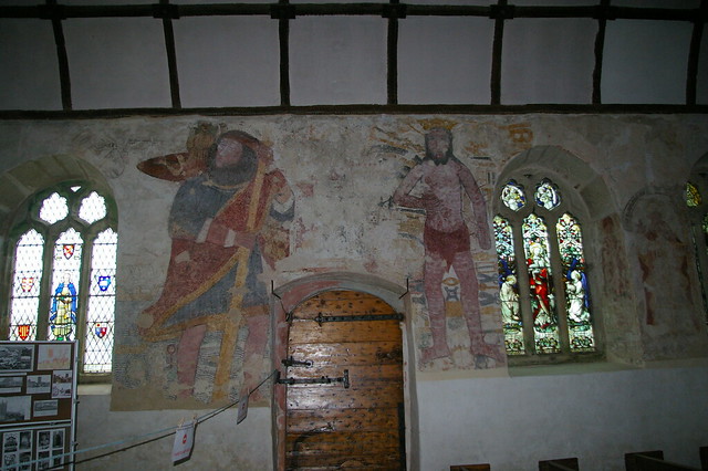 Breage church, Cornwall. Medieval wall paintings.