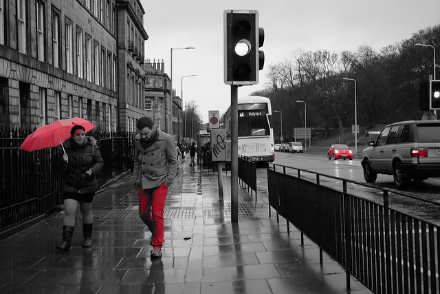 Red on black, London Road, Edinburgh