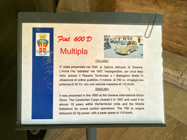 1957 Fiat 600D Multipla classic Italian Police car