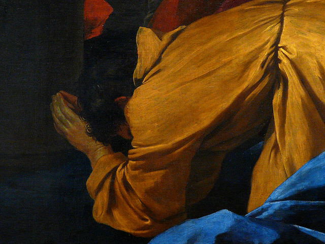 POUSSIN Nicolas,1629-30 - Apparition de la Vierge à Saint Jacques Le Majeur (Louvre) - Detail 41