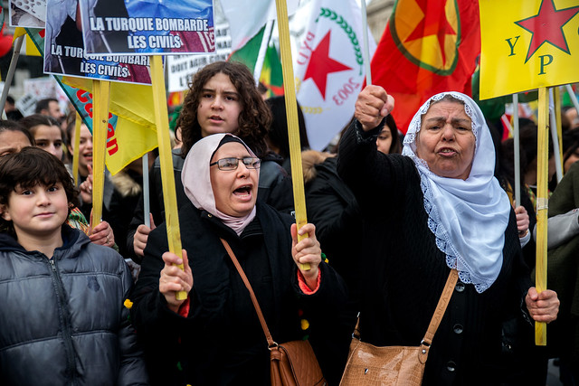 Manifestation kurde contre l'intervention militaire turque à Afrin