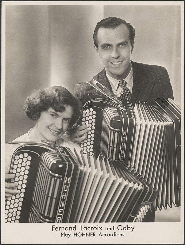Fernand Lacroix and Gaby play Hohner Accordians in the J.C. Williamson production of The Piddington Show