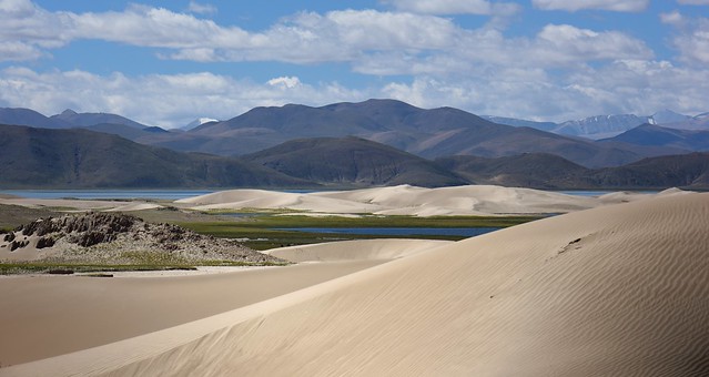 Desert sand dunes along the Brahmaputra river, Tibet 2017