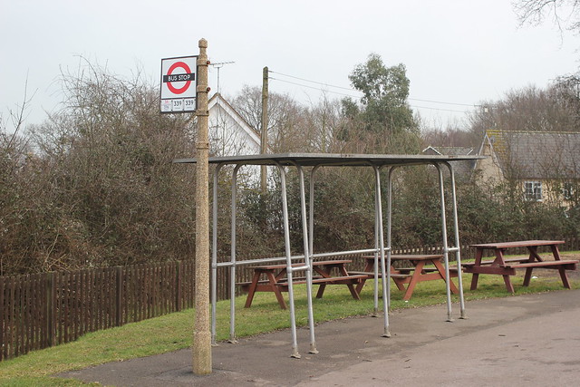 Bus Stop & Shelter . North Weald Station , Essex . Wednesday 21st-February-2018 . ( 1 )