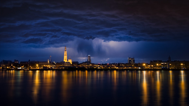 Rainy night in Antwerp