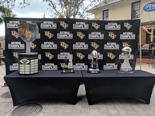 Trophies at the UCF National Champs Block Party