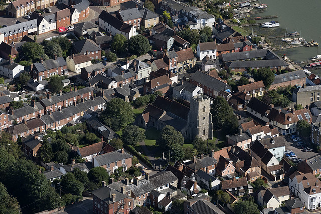 St Mary's Church in Wivenhoe - Essex aerial image