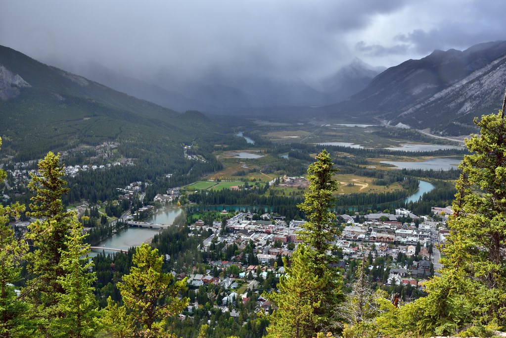 Views of the Bow River, Banff and the Bow Valley Beyond from the Top of Tunnel Mountain