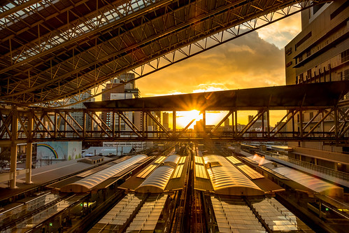 sunset osaka station railway railwaystation architecture sky sony rx100m3