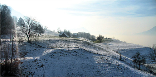 küssnacht switzerland winter snow sunray sky fencedfriday