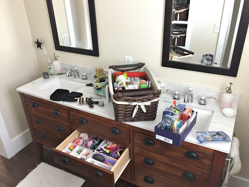 organizing the bathroom
