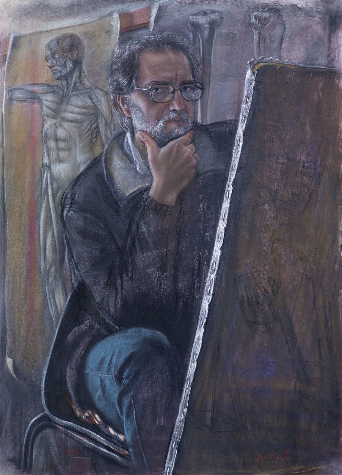 Bruno-Morato-Art- Attimi dello sguardo, pastello. 82x60 cm