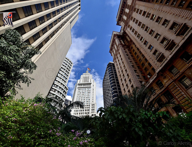 Classic view of Sao Paulo Downtown Main Skyscrapers