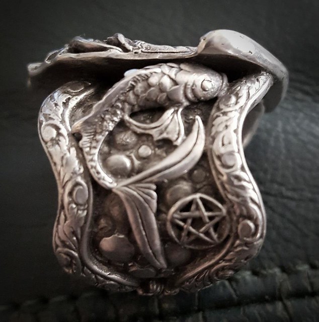 The favor of Manannán Mac Lir  Draíocht Black Star Sapphire Ouroboros Dragon Ring.