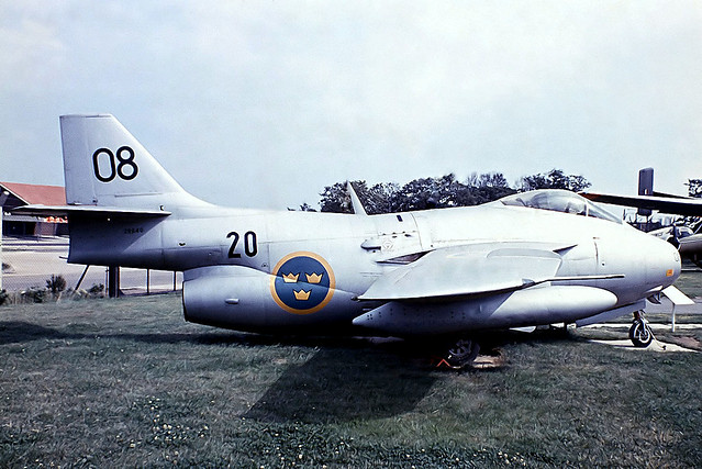 29640   SAAB J-29F Tunnan [29640] (Ex Swedish Air Force / Historic Aircraft Museum) Southend~G 03/07/1974