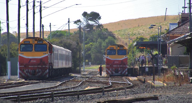 N465 is stabled until Monday while N454 is taking passengers for the return trip from Warrnambool