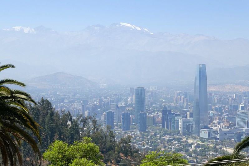 View over Santiago from the Teleferique San Cristobal
