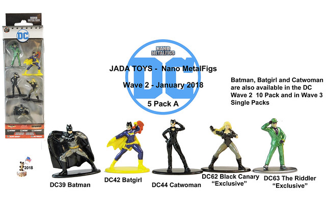 Jada Toys - Nano MetalFigs -  DC Wave 2 - 5 Pack A