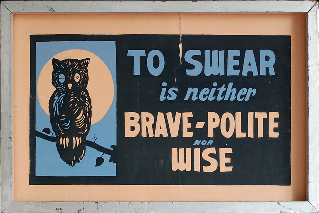“To Swear is neither Brave, Polite, nor Wise” — vintage 1937 classroom poster