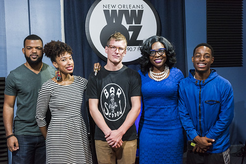 Mykia Jovan - vocals, with Noah Young - bass, Jay Winfield - keys, Walter Lundy - drums perform during the WWOZ 2018 Spring Pledge Drive on March 21, 2018. Photo by Ryan Hodgson-Rigsbee RHRphoto.com