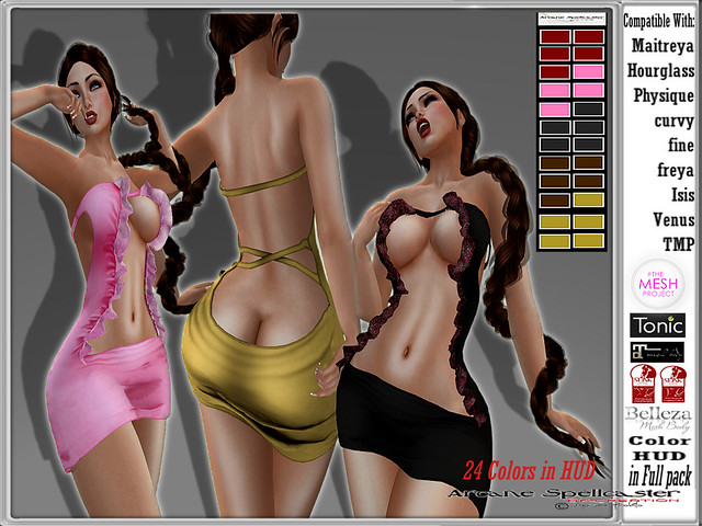 New Release TODAY of *Arcane Spellcaster* Ak-Creations!      !!!!!!!!!!!!!!!!Sexy Funny DRESS!!!!!!!!!!!!!!!!    *24 colors in HUD* Compatible With: -Maiteya -Hourglass, Physique -Tonic Fine, Curvy -Belleza Venus, Isis, Freya -TMP   http://maps.secondlife