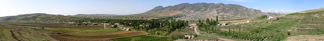 A panorama view over Suro-Obod in Tadjikistan