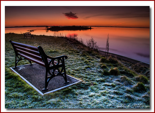 sunrise ardspeninsula strangfordlough newtownards islandhill landscape seat bench northernireland lough water sky stilllife