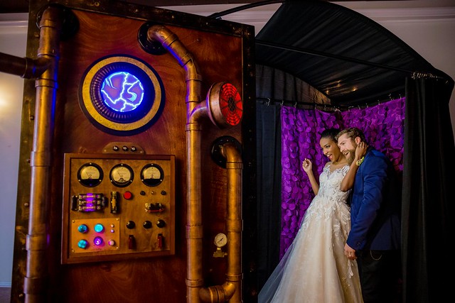 rustic-steampunk-stylized-bridal-shoot-photo-booth-rental-couple-wedding-bride