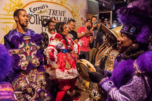 09 - In front of Kermit's Mother-In-Law Lounge on Saint Joseph's Night in New Orleans on March 19, 2018. photo by Ryan Hodgson-Rigsbee RHRphoto.com