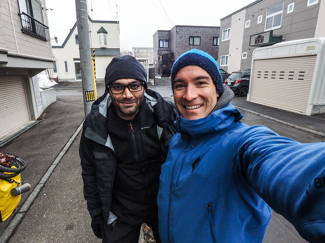 Hussein the Iranian cyclist in Sapporo City, Hokkaido, Japan