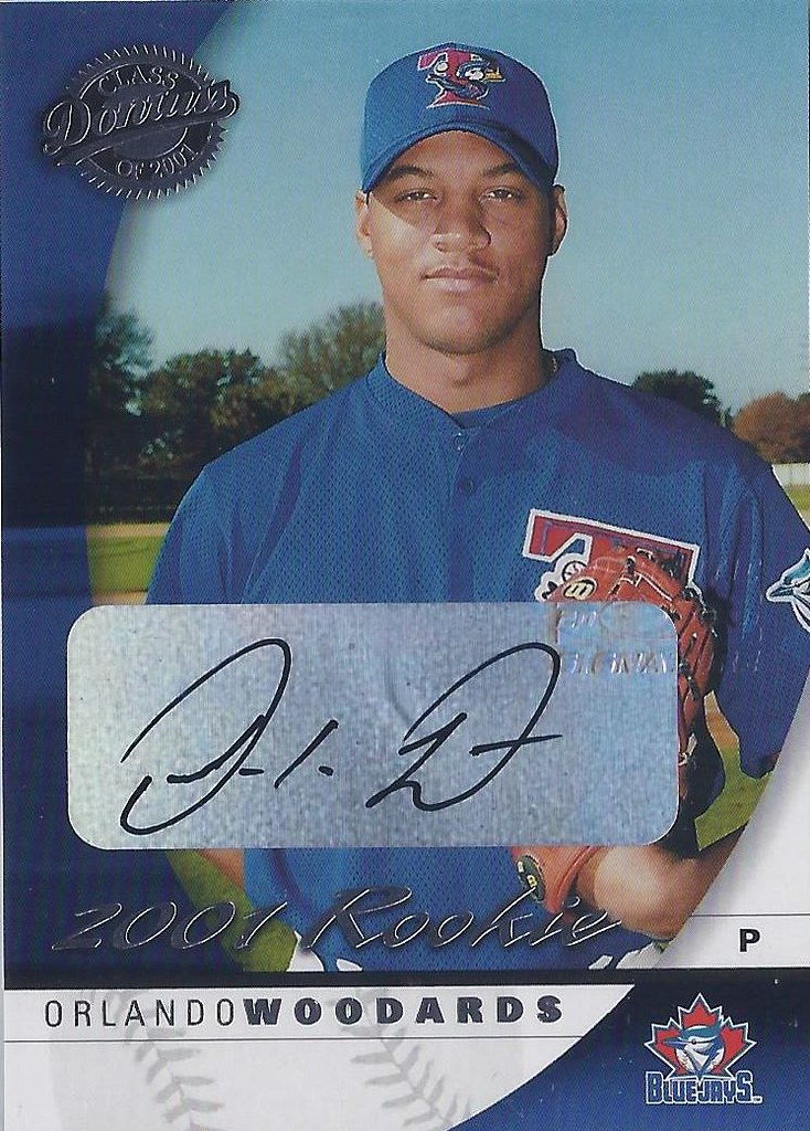 2001 Donruss Class of 2001 / Rookie Autographs - Orlando Woodards #147 (#76 / 1875) (Pitcher) - Autographed Baseball Card (Tennessee Smokies / Southern League)