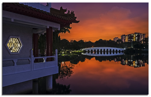 bridge sunset water singapore chinesegarden d600 whiterainbowbridge