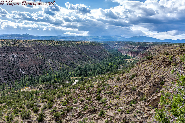 Looking down on Bandelier National Monument, New Mexico, USA