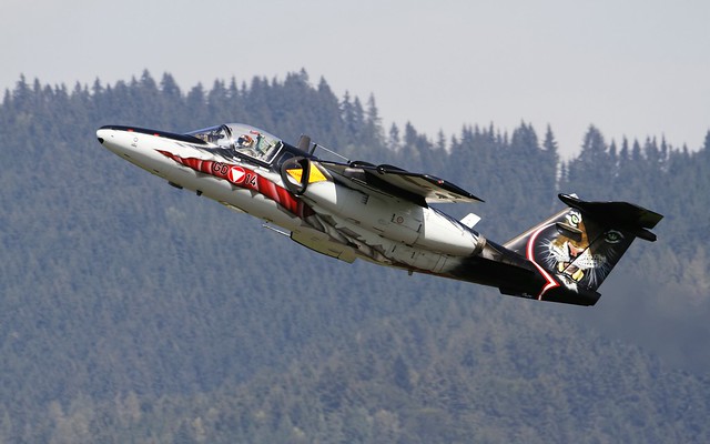 Austrian Saab 105OE climbing after departure from LOXZ