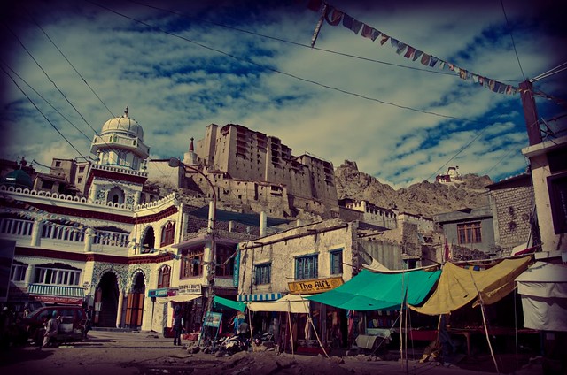 Market and Royal Palace, Leh, Ladakh, India
