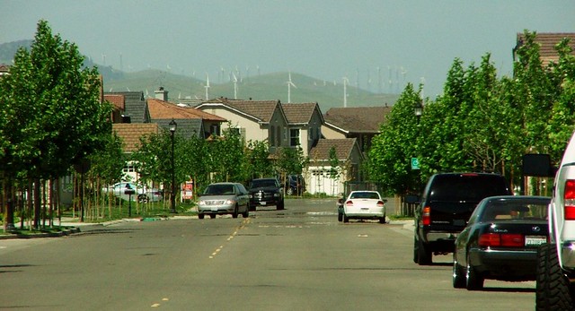 Altamont windmills and Legacy Drive, Mountain House, May 14, 2006