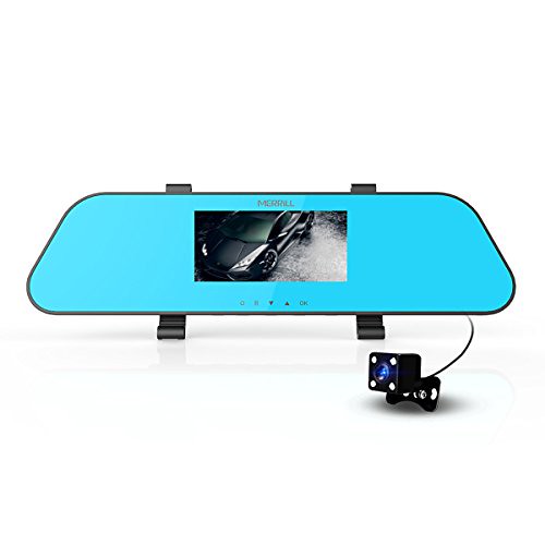 MERRILL Dash Cam Dual Cameras 140 Wide Angle 4.3″ 1080P Rear View Mirror with Parking Monitor, G-sensor, Free 16G SD Card Review | by rearviewcameraforcars