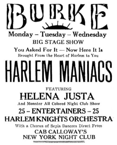 Baby Esther in the Harlem Maniacs Revue from 1933 to 1934