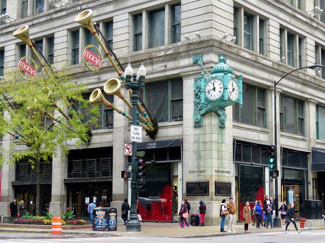 Walking past Macy's, formerly Marshall Field and Company, Chicago