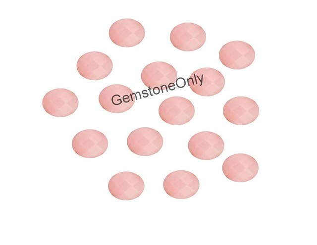 natural pink opal checkerboard cut  oval loose gemstone