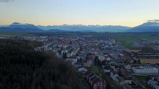 Hochdorf and panoramic view on Alps Rigi Pilatus Switzerland