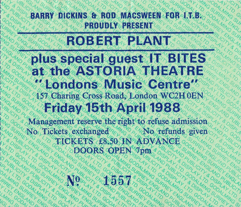 ROBERT PLANT & IT BITES - London 1988