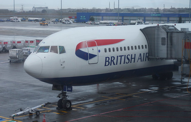 British Airways G-BZHB Boeing-767-336ER flight BA0677 departing from Istanbul-Ataturk ISL Turkey bound for London-Heathrow LHR England UK